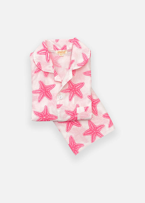 Girls Pyjama Set Starfish Pink